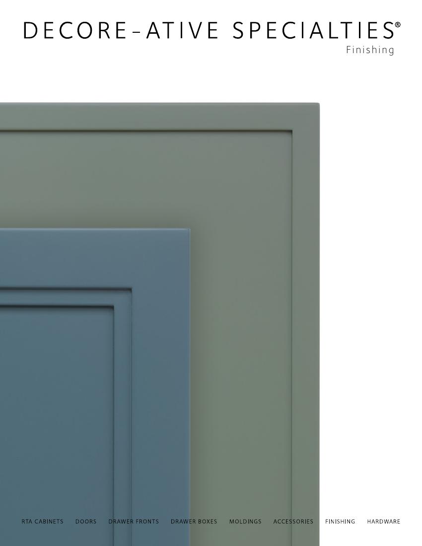 Decore-ative Specialties finishing guide - solvent-based stains, sprays, and Sherwin-Williams paint colors for cabinets
